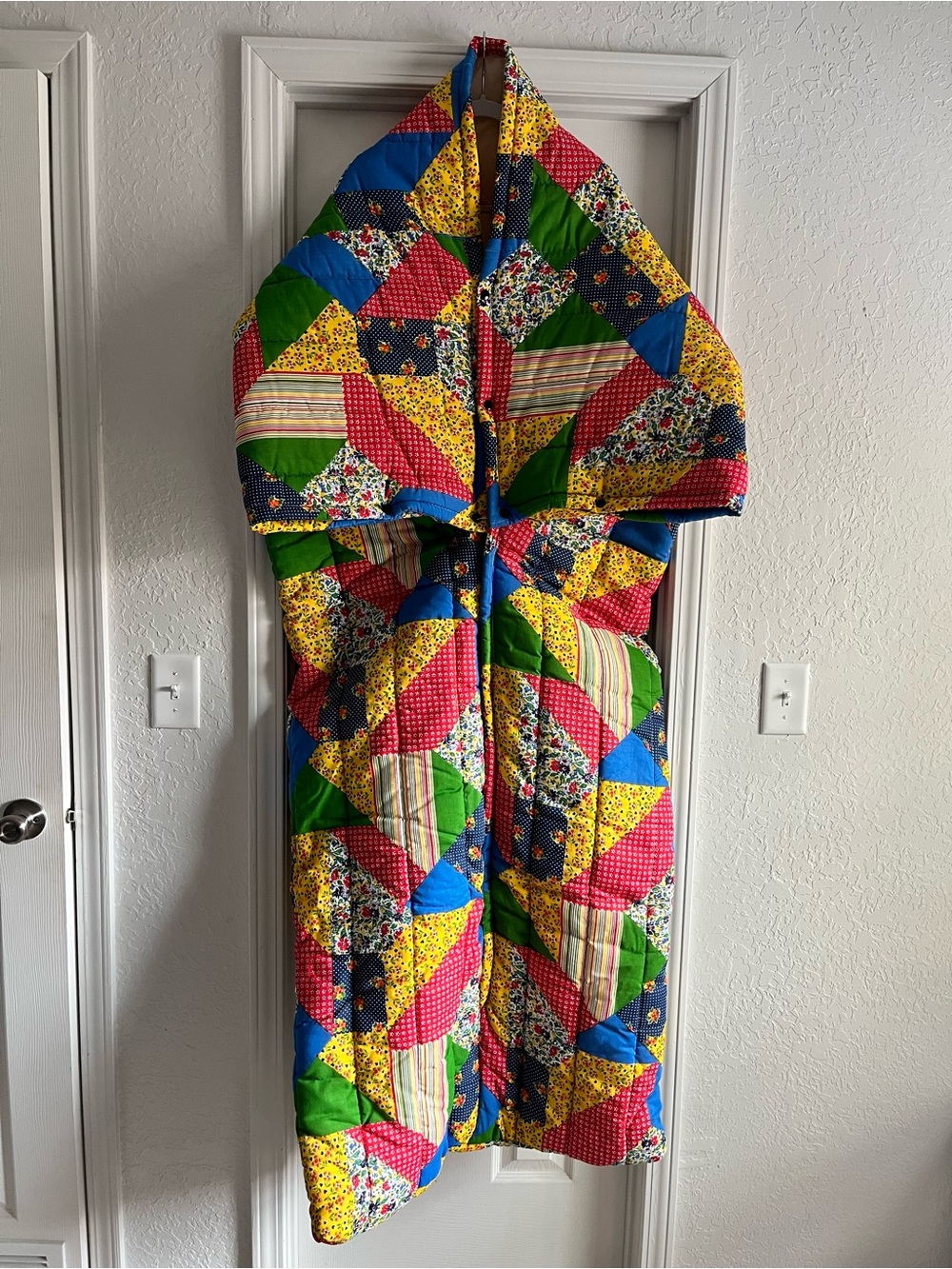 Vintage Plymouth Bundle Up by Barclay Sleeping Bag 30x74 Patchwork Quilt EUC